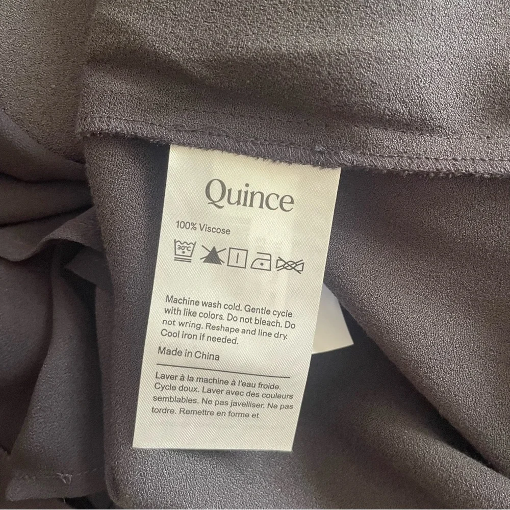 Quince Women Lightweight Crepe Lace Inset Midi Dress Black - Sz Large NWT - Picture 11 of 14